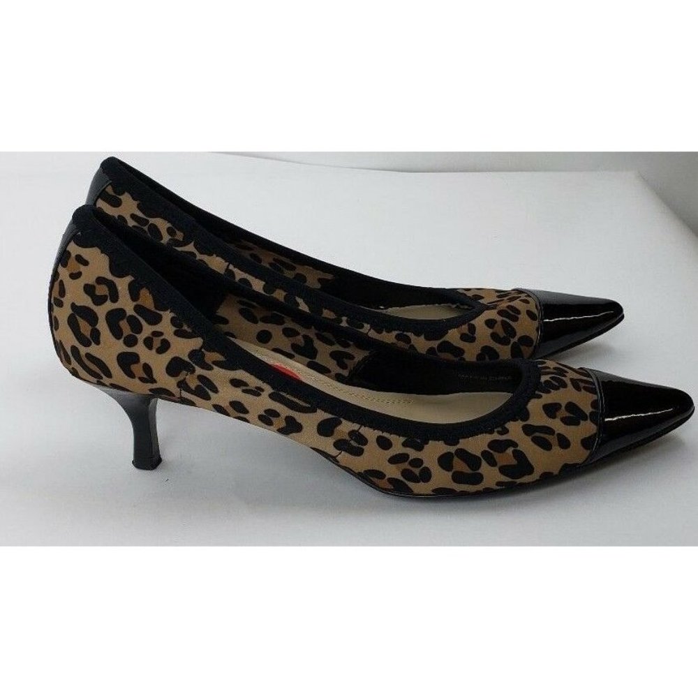 Ellen Tracy Animal Print Pointy Toe Pumps Heels